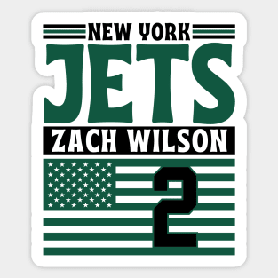 New York Jets Wilson 2 American Flag Football Sticker